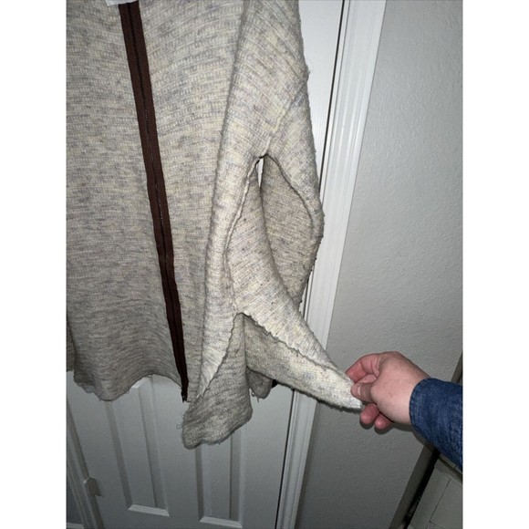 Mystree Anthropologie Long Sleeve Pullover Sweater Tunic White Grey Small S - Picture 4 of 7